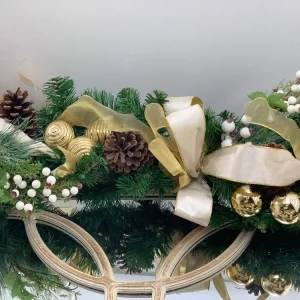 9' Holiday Garland with Pinecones, Ornaments and Bows