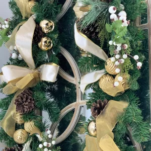 9' Holiday Garland with Pinecones, Ornaments and Bows