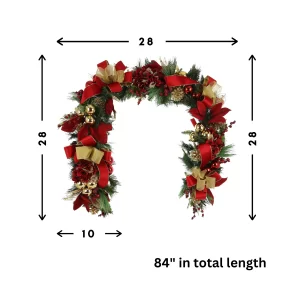 6' Holiday Garland with Hydrangeas, Ornaments and Bows