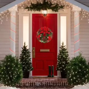 26" Holiday Wreath with Pinecones, Berries, Ornaments and Ribbon