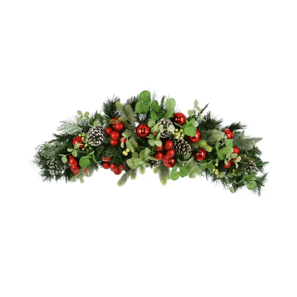 Evergreen Holiday Garland with Eucalyptus, Berries and Ornaments