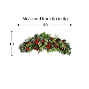 Evergreen Holiday Garland with Eucalyptus, Berries and Ornaments