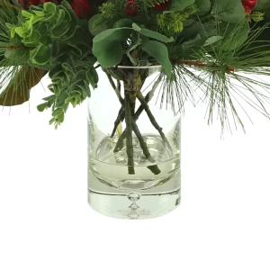 Berry and Magnolia Leaf Holiday Arrangement