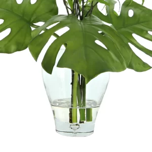 Philo Leaf and Willow Branch Arrangement in a Clear Glass Vase