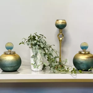Frosted Ivy Arrangement in Ceramic Vase