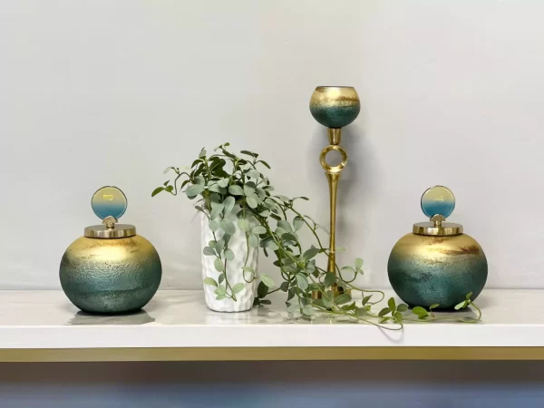Frosted Ivy Arrangement in Ceramic Vase