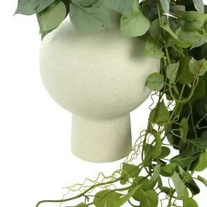 Dusty Ivy Arranged in Round Ceramic Vase