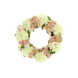 25" Assorted Hydrangea Wreath with Cherry Blossoms - Image 3