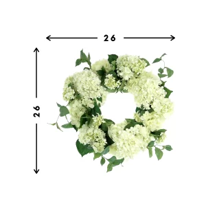 26" Assorted Hydrangea Wreath with Buds - Image 2