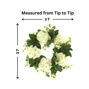27" Hydrangea and Ivy Wreath - Image 3