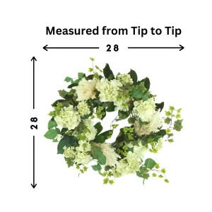 28" Hydrangea, Pampas and Ivy Wreath - Image 2