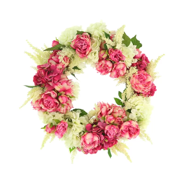 28" Peony, Hydrangea and Astilbe Wreath