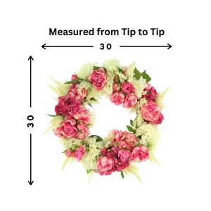 28" Peony, Hydrangea and Astilbe Wreath - Image 3