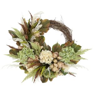 28'' Fall Wreath with Roses and Pampas