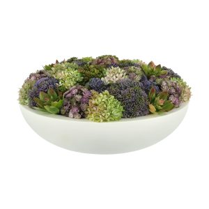 Sedum Arrangement with Succulents in Fiberstone Planter