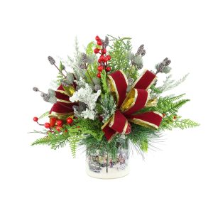 Holiday Evergreen and Berry Arrangement