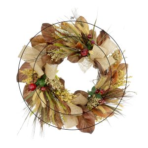 26'' Fall Wreath with Heather, Wheat and Pomegranate