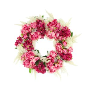 28" Peony, Hydrangea and Astilbe Wreath